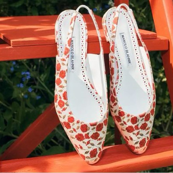 Manolo Blahnik Sawra Satin Slingback Flat Pumps - 6.5US / 36.5EU, NWT - Picture 1 of 12